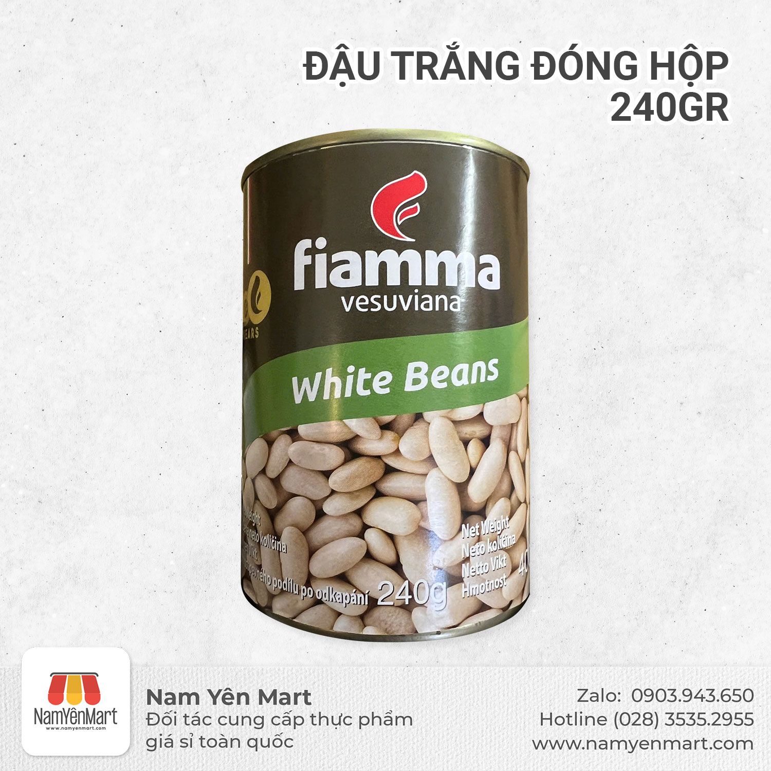 Đậu Trắng Đóng Hộp Fiamma 240gr