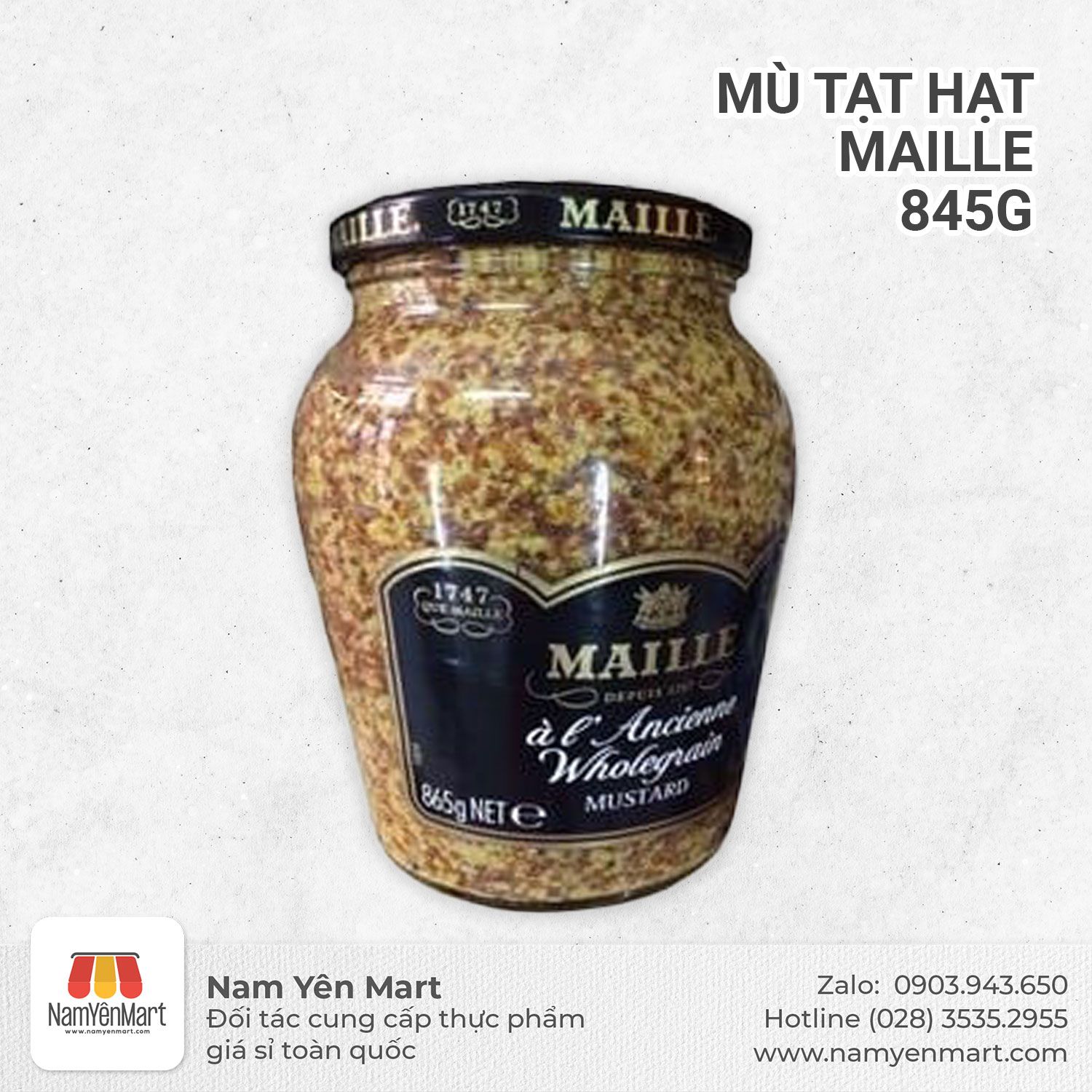 Mù tạt hạt Maille 845g