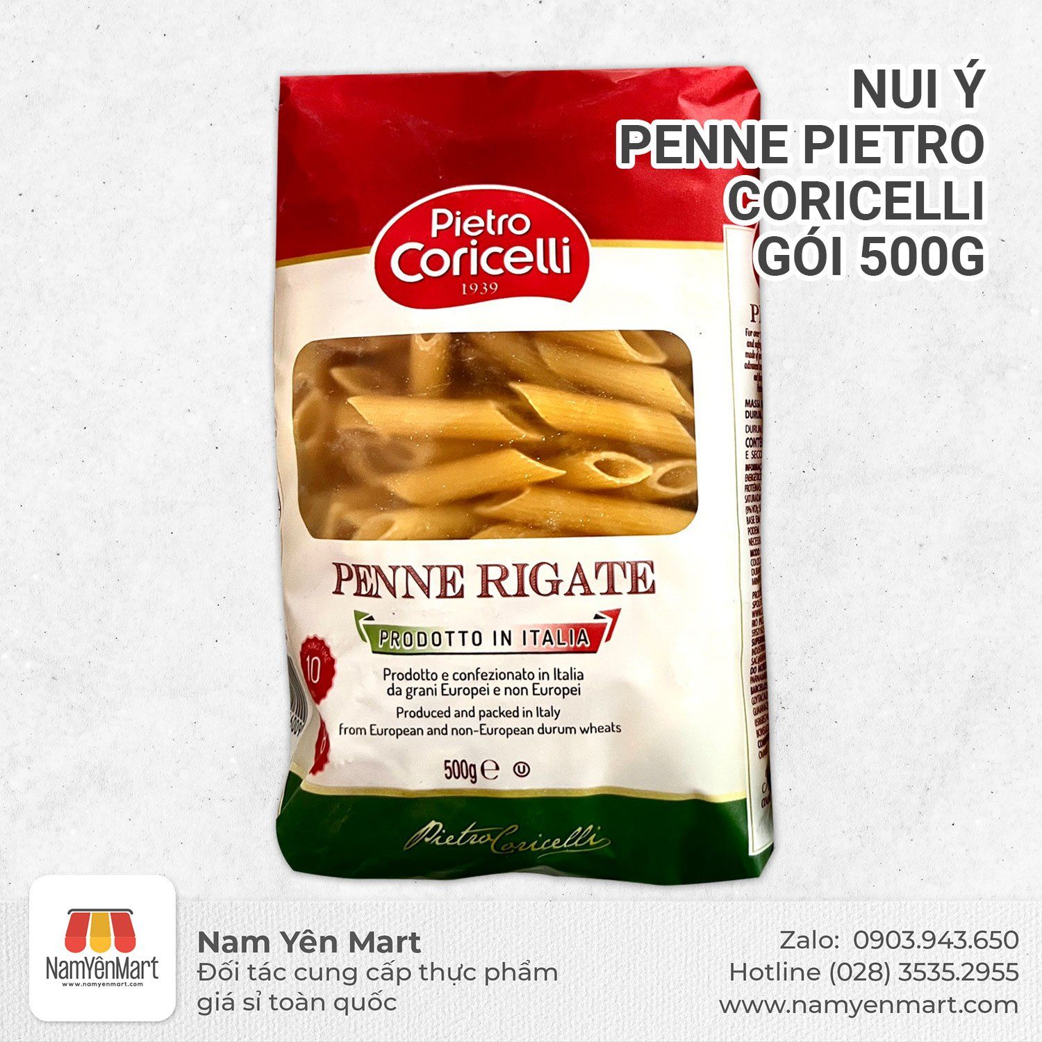  Nui Ý Penne Pietro Coricelli gói 500g 