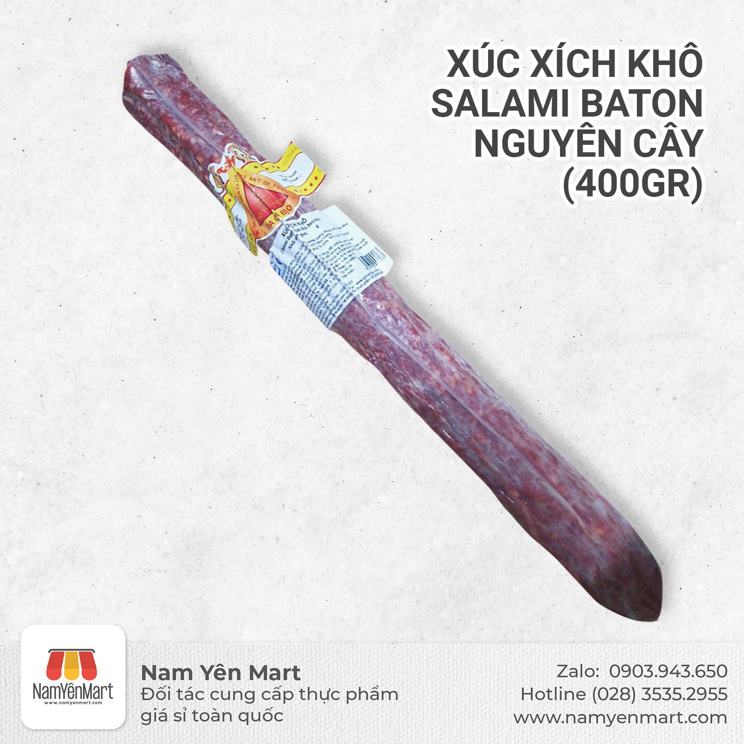 Xúc xích khô Salami Baton nguyên cây (400gr)