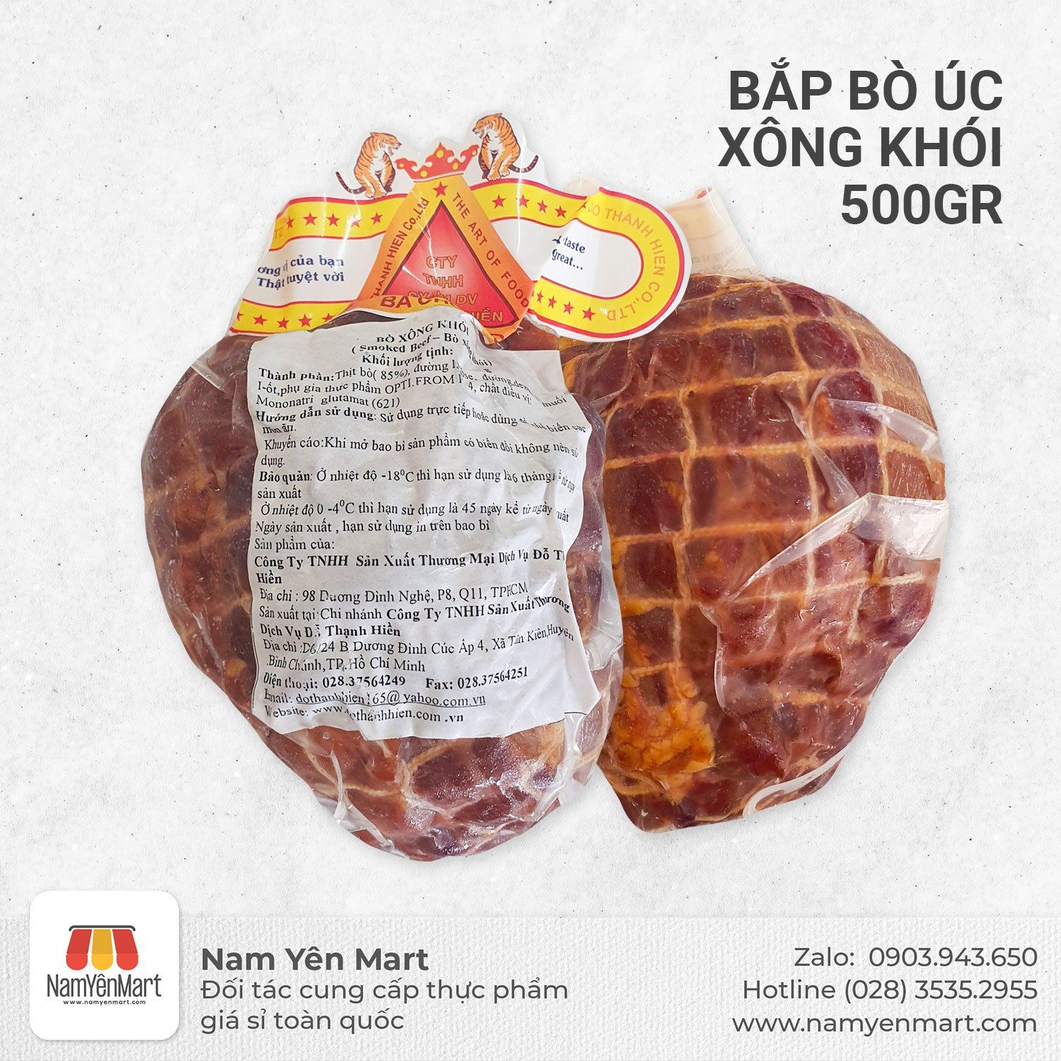  Bắp bò Úc xông khói (500gr) 