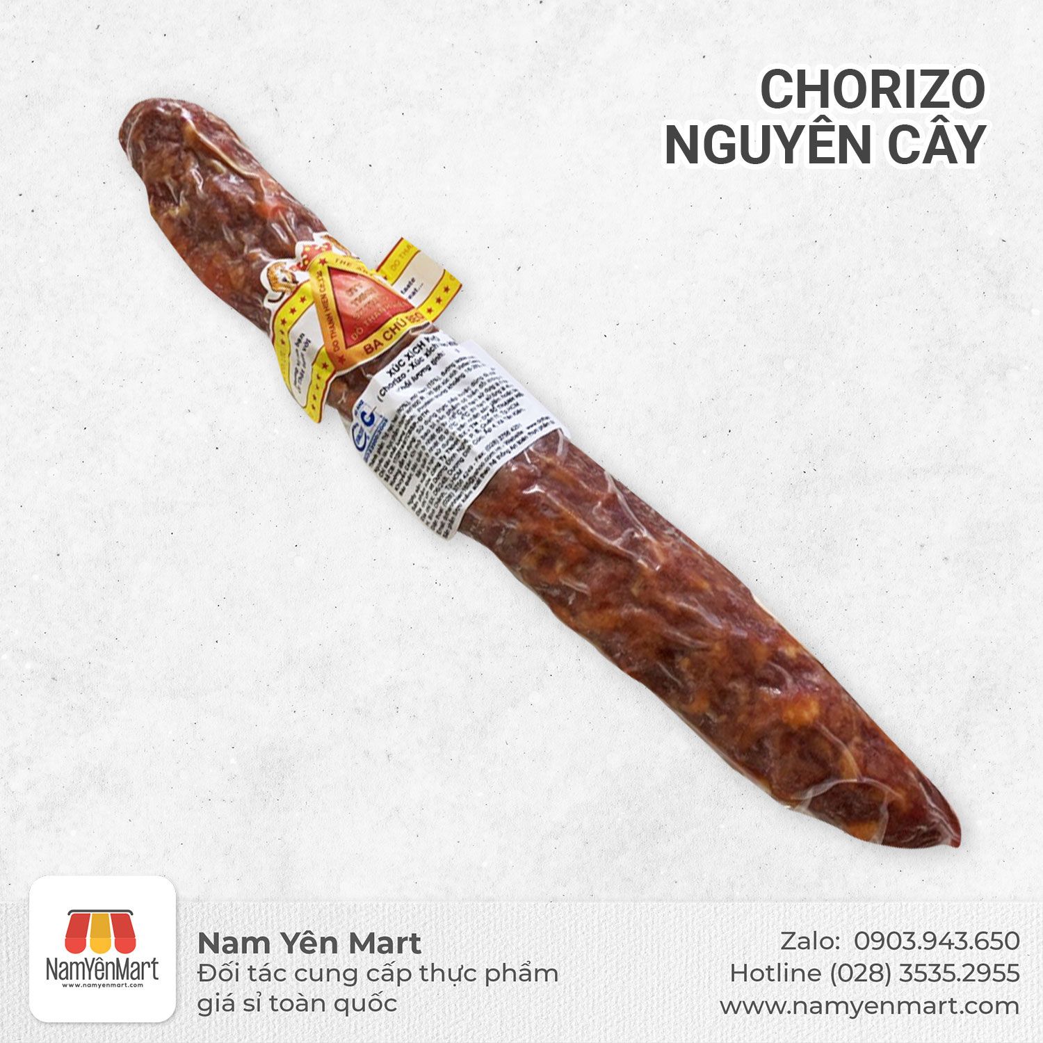 Chorizo nguyên cây 400g Ba Chú Beo
