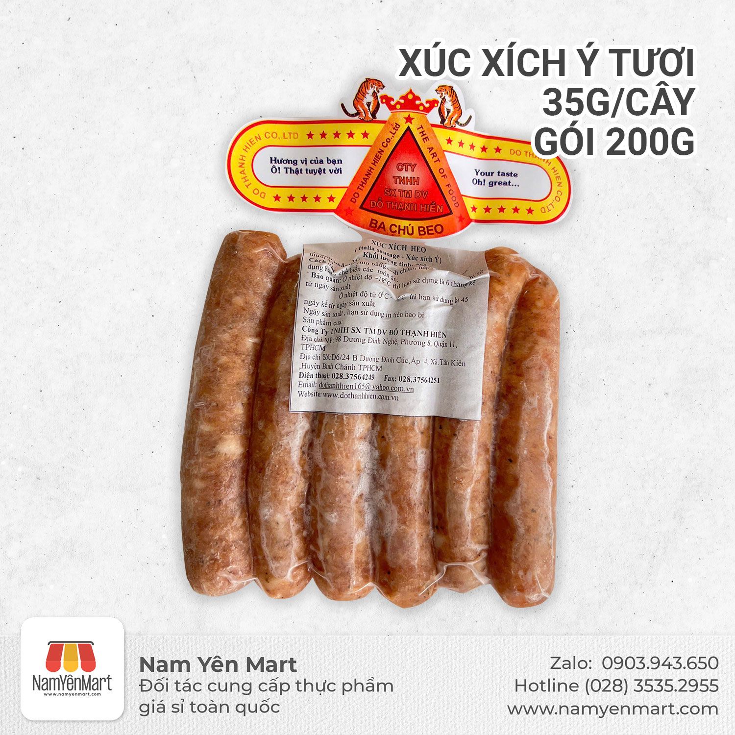 Xúc xích ý tươi 35g/cây - Gói 200g