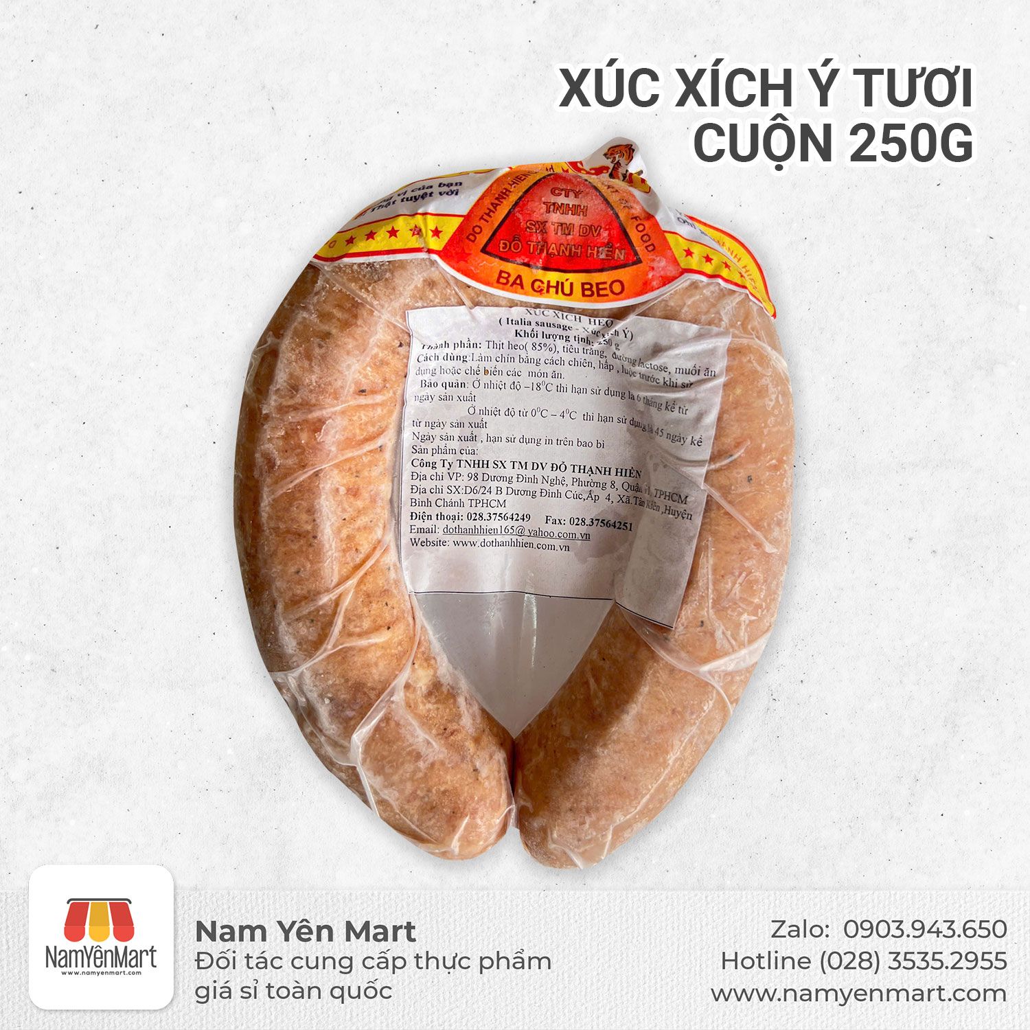 Xúc xích Ý tươi cuộn 250g