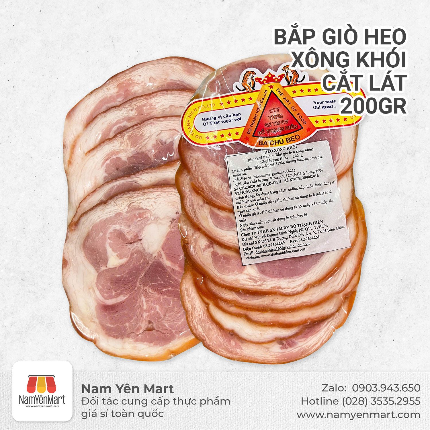 Bắp giò heo xông khói cắt lát (gói 200g)