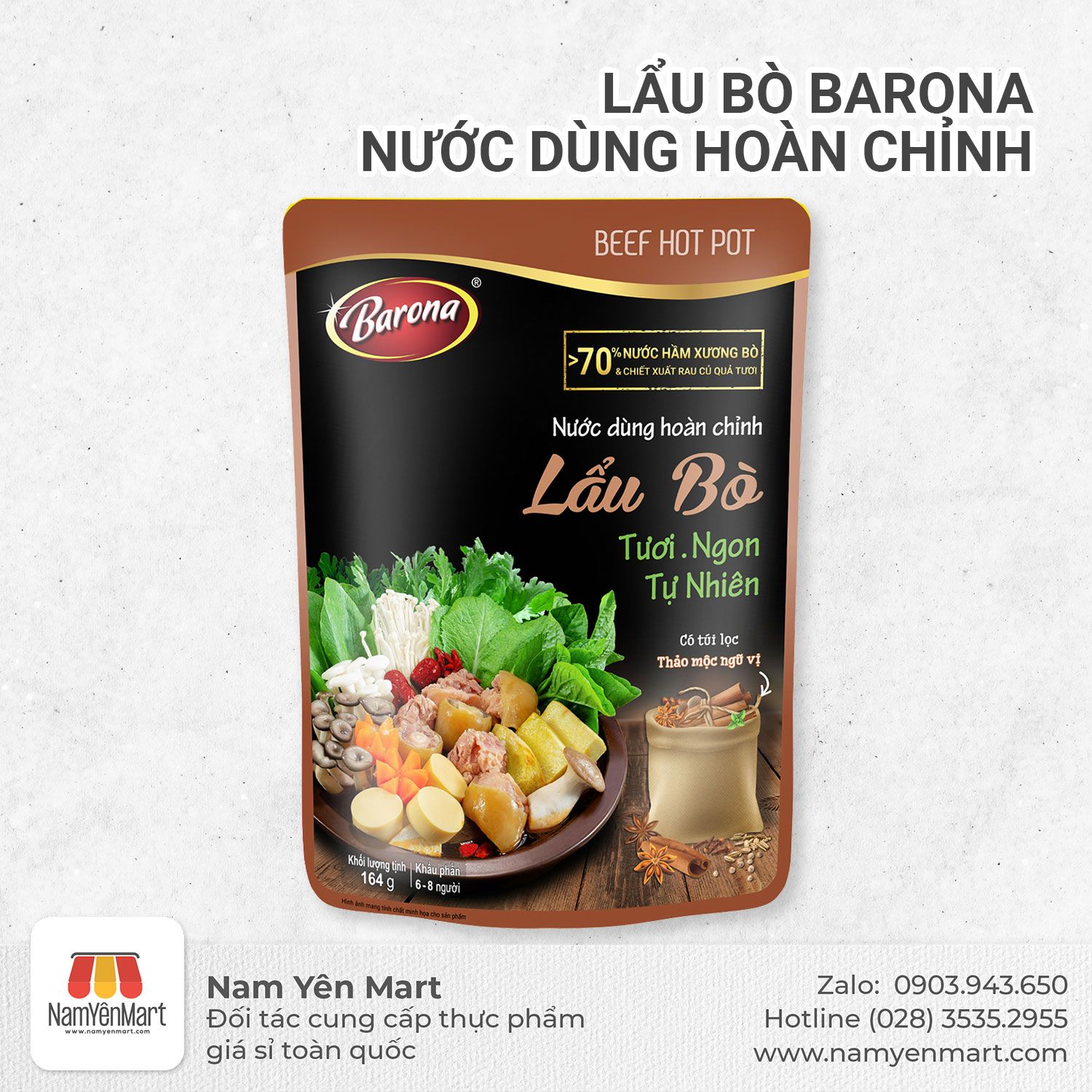 Lẩu bò Barona - Nước dùng hoàn chỉnh