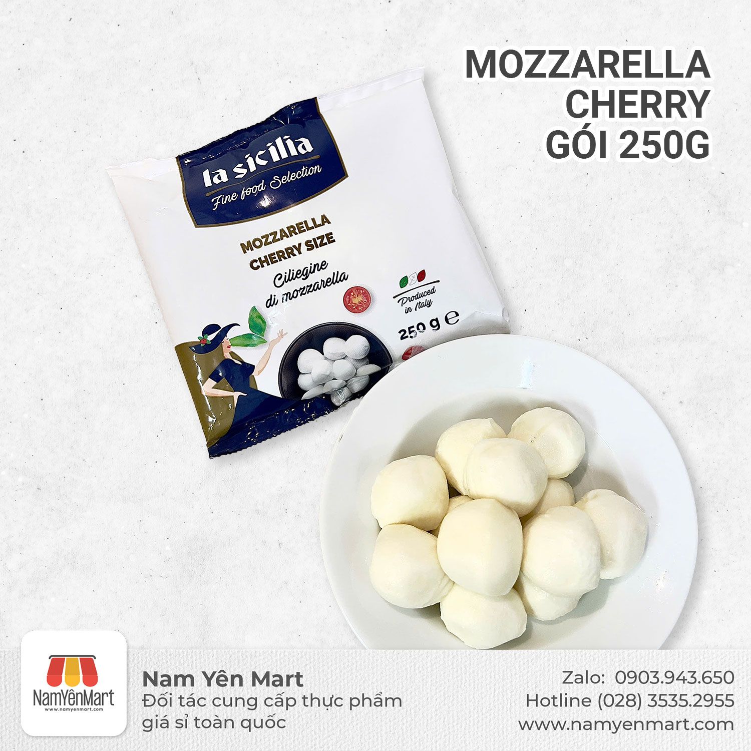 Phô mai Mozzarella Cherry đông lạnh gói 250g