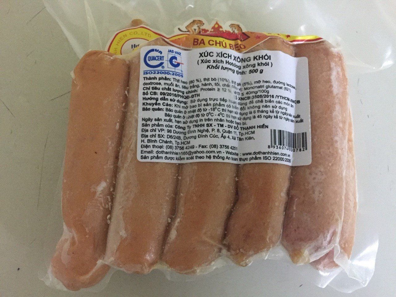 Xúc Xích Heo 10 cây/ 500g Ba Chú Beo