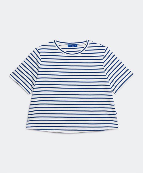 Boxy Tee - Signature Blue Stripe