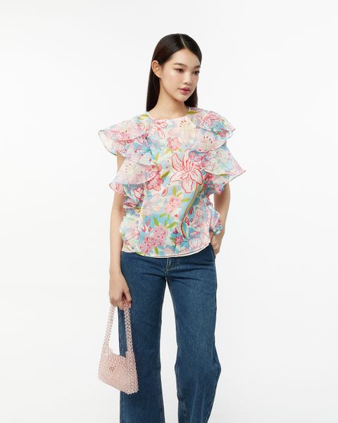 Áo Cánh 12 Mùa Hoa - Organza Hồng Đào