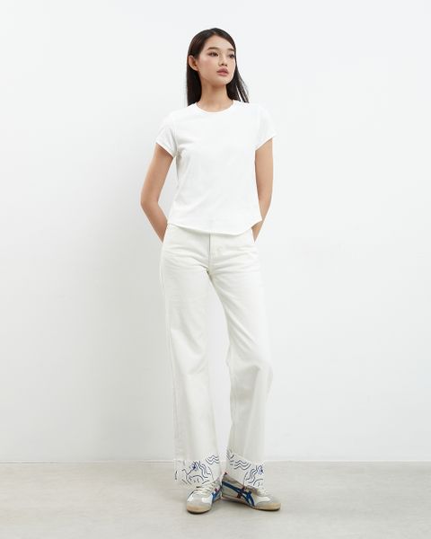 Áo Thun Trắng 90s Slim Tee - 100% Natural Cotton