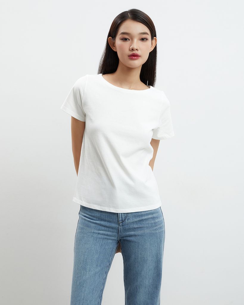 Áo Thun Trắng Number 6 Tee - 100% Natural Cotton