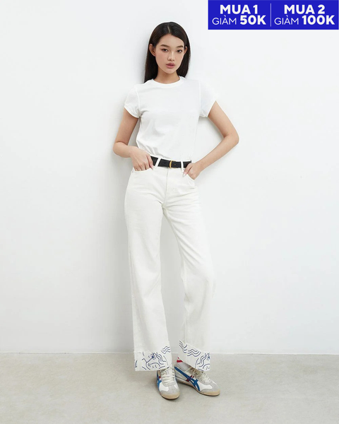 Áo Thun Trắng 90s Slim Tee - 100% Natural Cotton