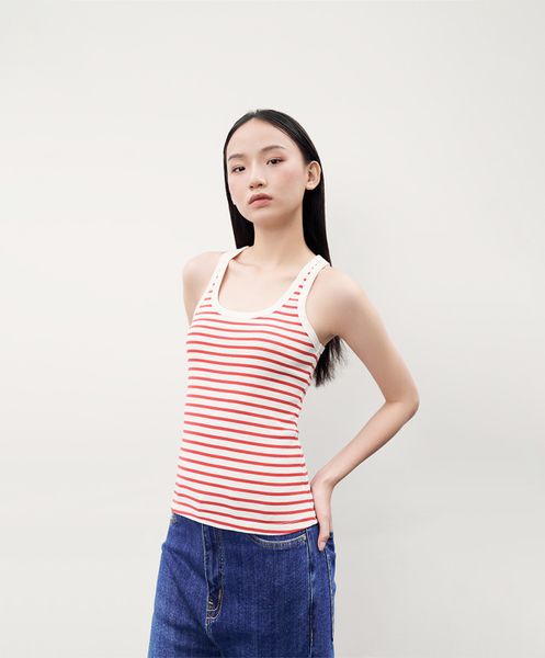 New 100% Tank - Red Stripe