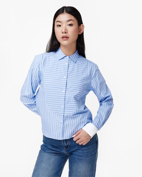 Modern Tuxedo Shirt - CCR Blue Stripe