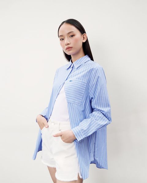 Oversized Pocket Shirt - CCR Blue Stripe