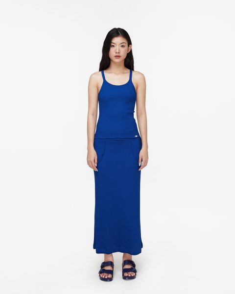 Rib Midi Skirt - Blue