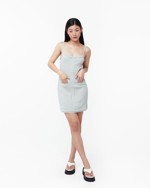 Rib Mini Dress - Grey