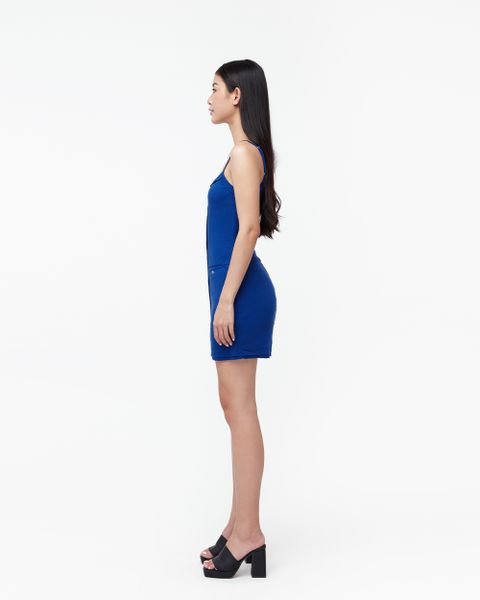 Rib Mini Dress - Blue