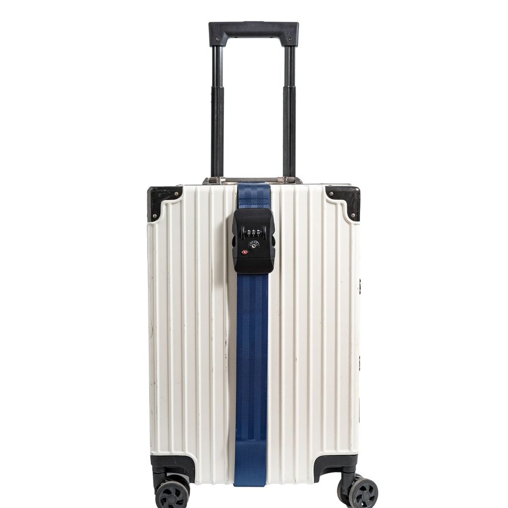 Dây đai vali Go&Fly loại dây đơn khóa số TSA cao cấp loại dày 1.5 mm xanh navy