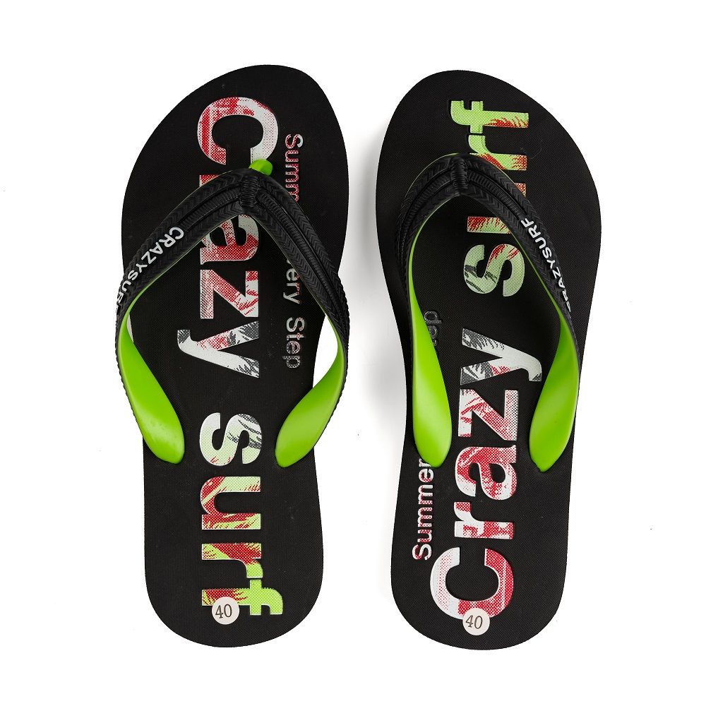 Dép đi biển cho nam quai cao su Crazy Surf SUF-07 Đen