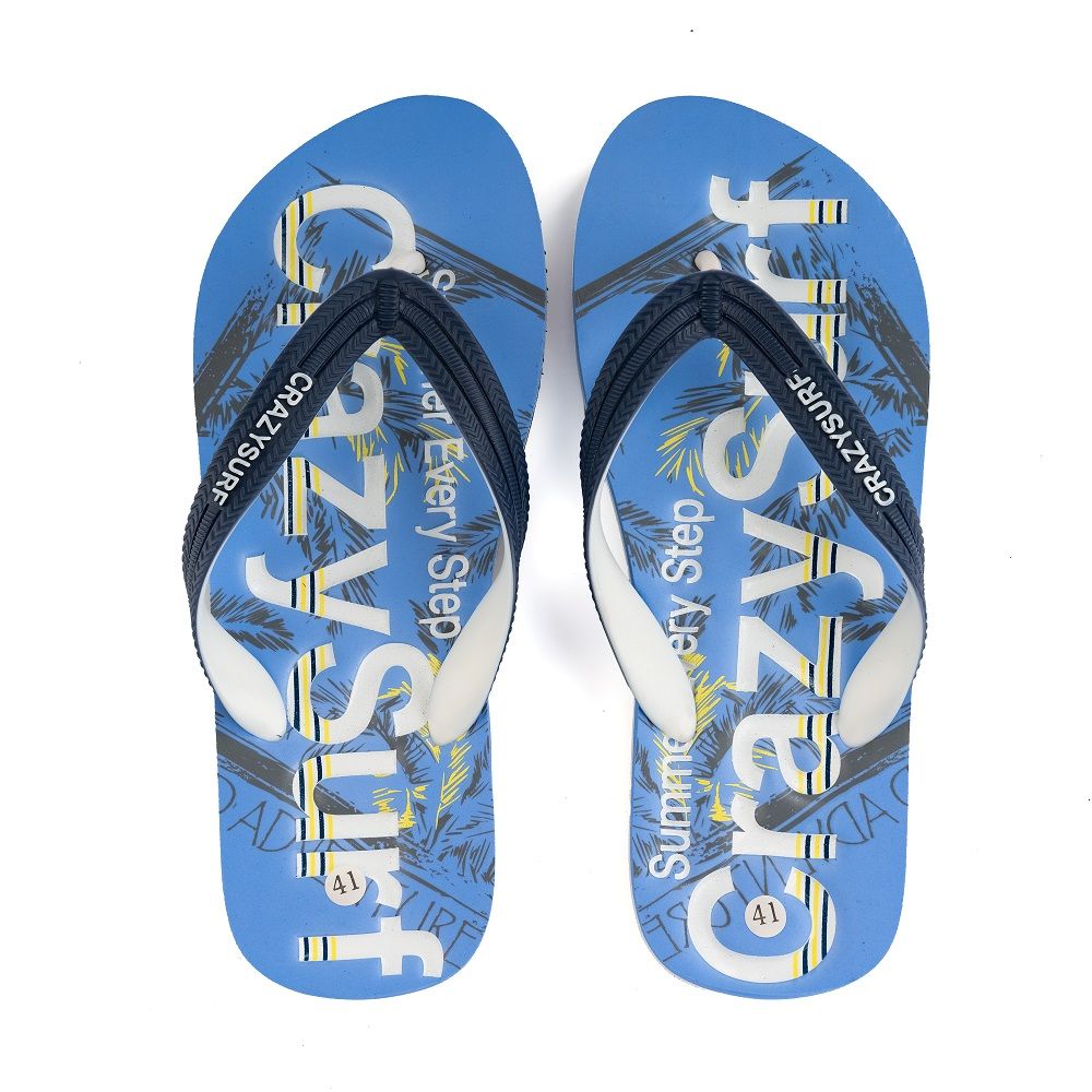 Dép xốp đi biển nam nữ chống trượt Crazy Surf CF-6016 Xanh Blue