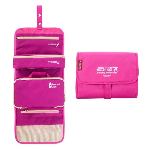 Túi đựng mỹ phẩm nhiều ngăn Msquare Bag In Bag Hồng