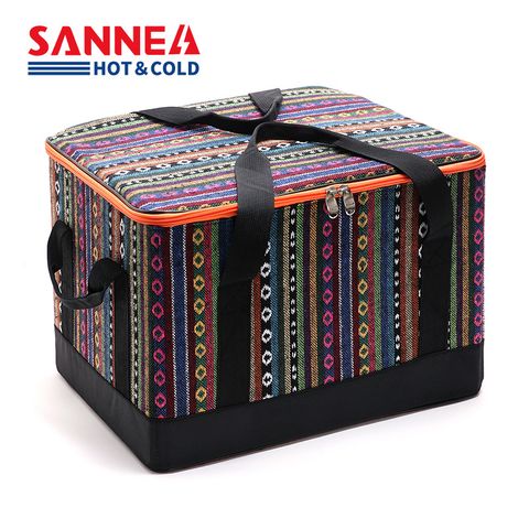 Túi giữ nhiệt đồ ăn 28L Sannea PY100 thổ cẩm gấp gọn