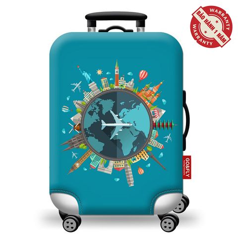 Vỏ bọc vali co giãn Go&Fly City Blue (Vải dày) Size 20 24 28