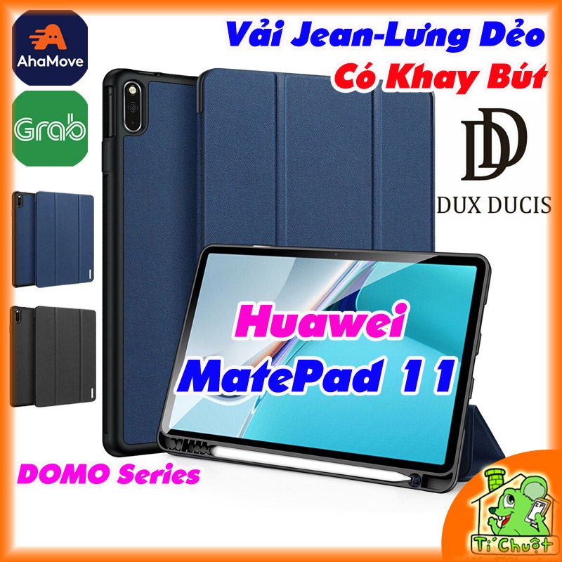 Bao da Huawei MatePad 11 2021 DUX DUCIS DOMO Series Lưng Dẻo Vải Jean Có Khay Bút