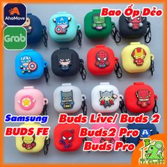 Bao Ốp Galaxy Buds FE/ Buds 2 Pro/ Buds 2/ Buds Live Silicon Logo Siêu Anh Hùng Marvel