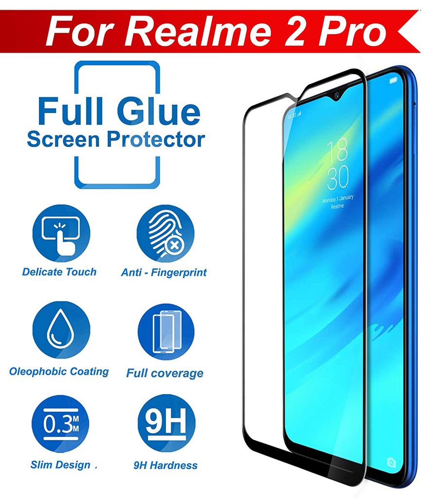 Kính CL Realme 2 PRO FULL Màn,FULL KEO Silicon