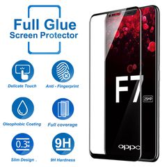 Kính CL OPPO F7 FULL Màn, FULL KEO Silicon