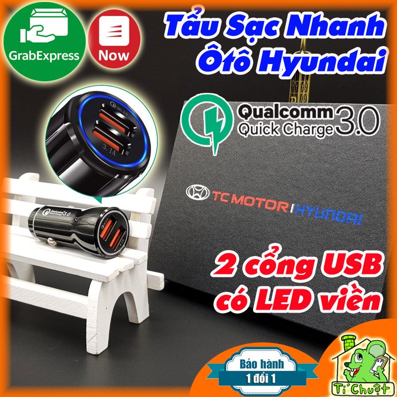 Tẩu Sạc Nhanh cho xe hơi ôtô Quick Charge 3.0 Chính Hãng LDNIO Hyundai