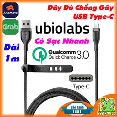 Cáp Sạc Nhanh UbioLabs Braided USB-C Dây Dù Chống Gãy Dài 1m
