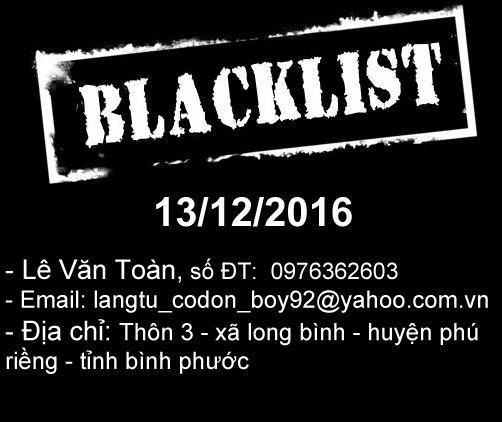 Blacklist : Lê Văn Toàn 0976362603 lừa đảo đặt hàng