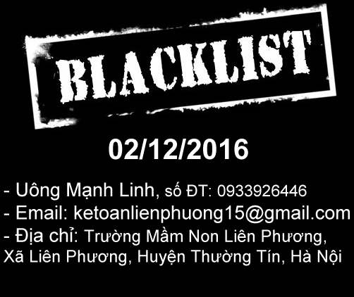 Blacklist : Uông Mạnh Linh 0933926446 lừa đảo đặt hàng