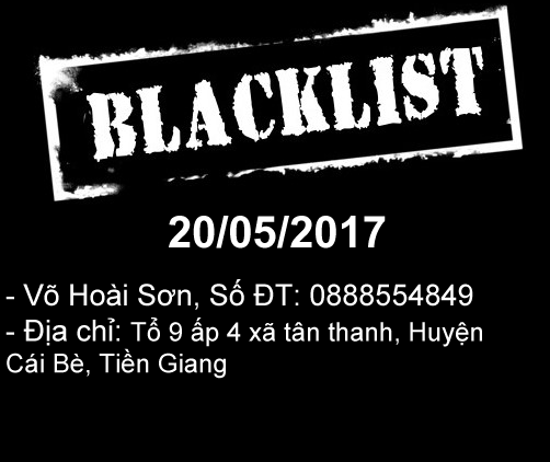 Blacklist : Võ Hoài Sơn 0888554849 lừa đảo đặt hàng