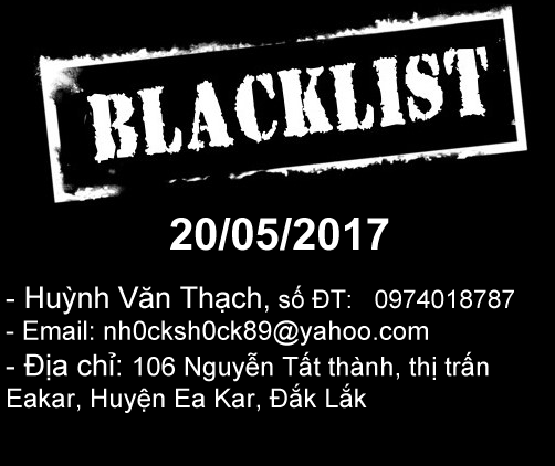 Blacklist: Huỳnh Văn Thạch 0974018787 lừa đảo đặt hàng