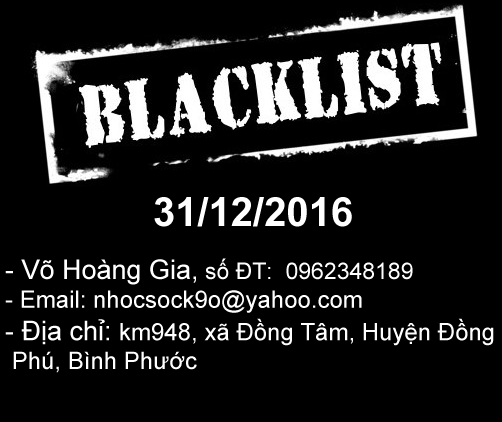 Blacklist : Võ Hoàng Gia 0962348189 lừa đảo đặt hàng