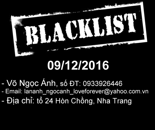 Blacklist : Võ Ngọc Ánh 01693849644 lừa đảo đặt hàng