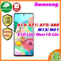 Kính CL Samsung A02s/ A03s/ A12/ A71/ A72/ A80/ M12/ M51/ M62/ S10 Lite/ Note 10 Lite  - Không FULL, 9H-0.26mm