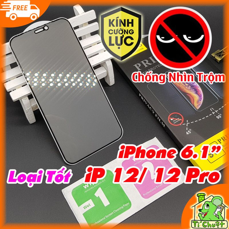 Kính CL Chống Nhìn Trộm iPhone 12/ 12 Pro FULL Màn Viền Cứng