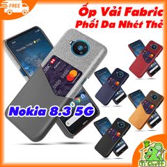 Ốp Lưng Nokia 8.3 5G Vải Fabric Phối Da Nhét Tiền Thẻ ATM