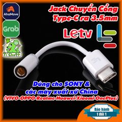 Jack Chuyển Cổng Type-C sang Tai Nghe 3.5mm cho SONY, Xiaomi, Huawei, Lenovo, LeTV, OPPO, REALME, ONEPLUS, VIVO
