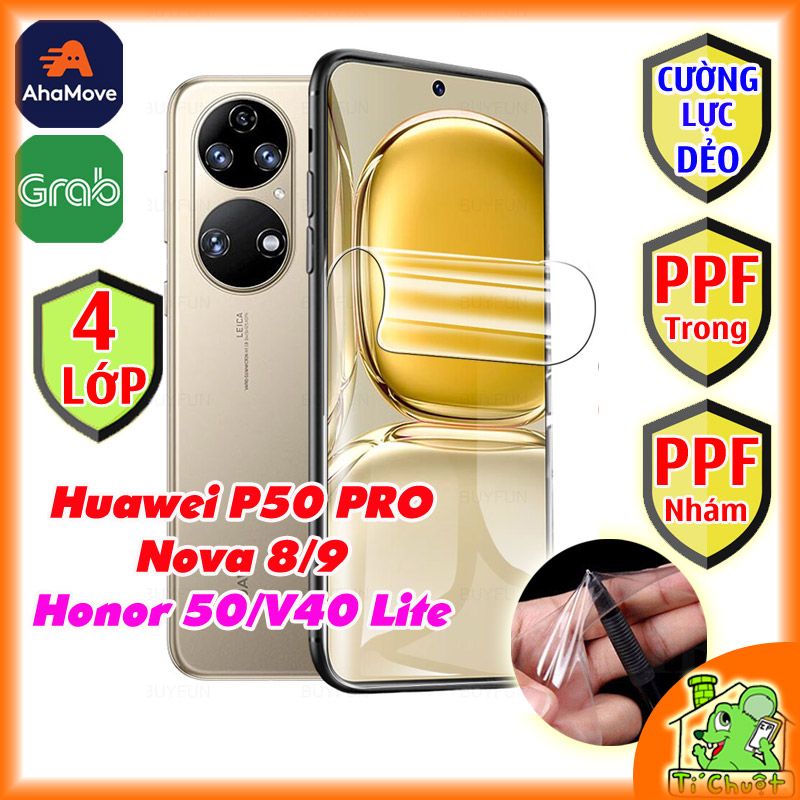 Dán PPF Huawei P50 PRO/ Nova 8/ 9- Honor 50/ V40 Lite Cường Lực Dẻo Mặt Trước