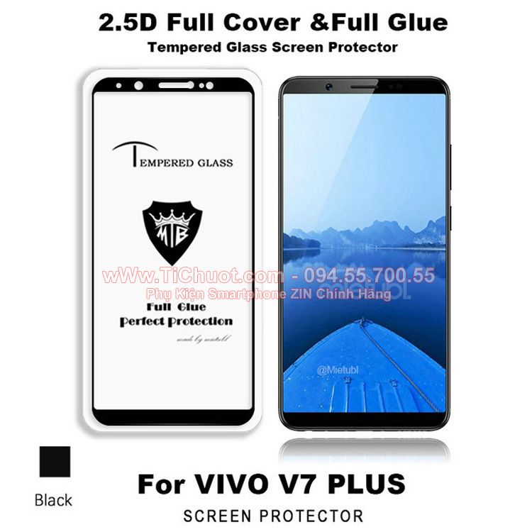 Kính CL VIVO V7 Plus FULL Màn,FULL KEO Silicon