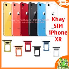 Khay sim iPhone XR 1 SIM, 2 SIM ZIN có Ron Chống Nước & Lẫy Giữ Sim