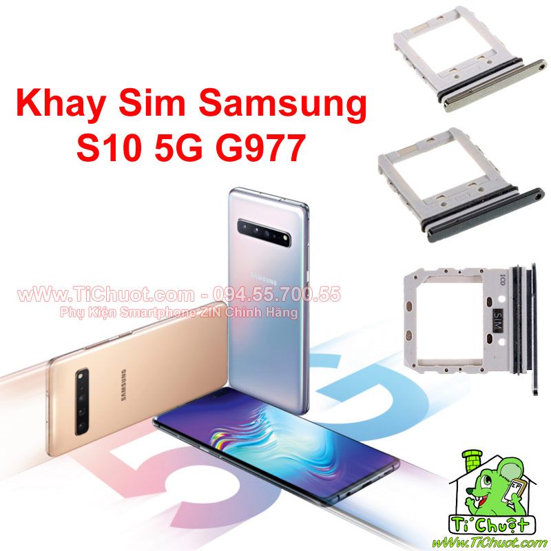 Khay sim Samsung S10 bản 5G- 1 SIM ZIN Chính Hãng