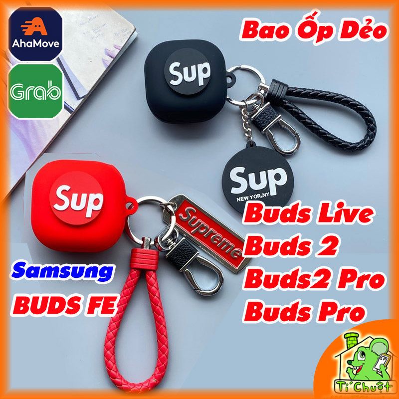 Bao Ốp Galaxy Buds FE/ Buds 2 Pro/ Buds 2/ Buds Live Silicon Dẻo Logo SUP thời trang